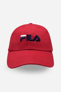 Red Fila Embroidered Logo Baseball Women's Hats | 951380-NOR